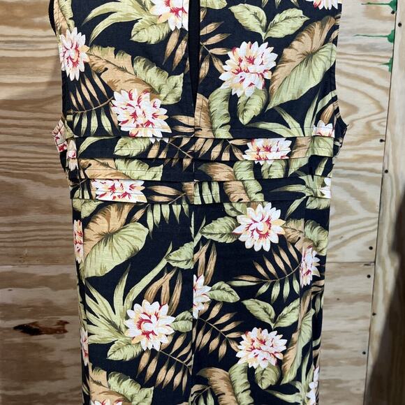 White Stag Linen Blend Maxi Dress Women Sleeveless Floral Size Large 12/14 - Picture 6 of 15